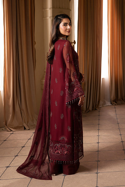 STITCHED EMBROIDERED SEMI PURE CHIFFON SUIT- 3 PC