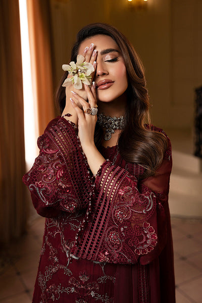 3-Piece Ciffon Dress With Heavy Embroidered