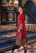 ASIM JOFA EMBROIDERED SEMI PURE COTTON LAWN SUIT- 3 PC