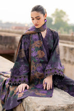 03-Piece Embroiderd Lawn Suit With Elegant Digital Printed Chiffon Dupatta