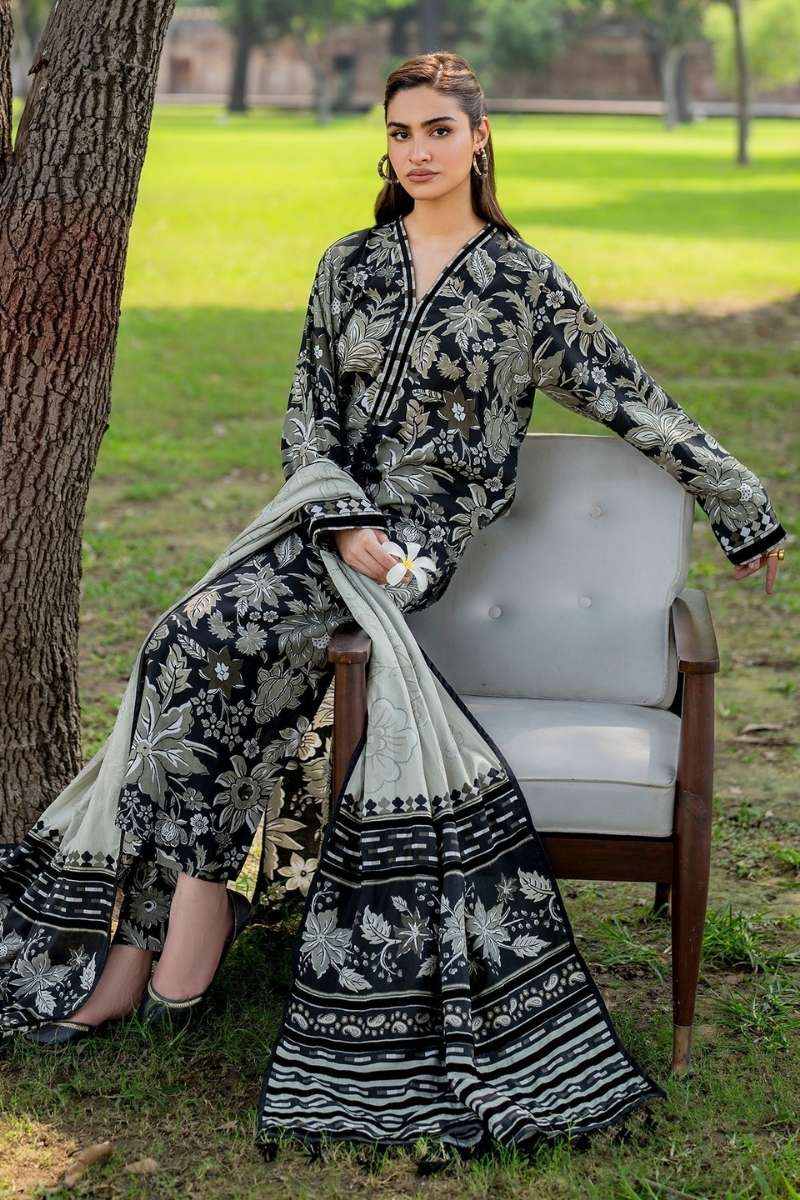 3Pcs Digital Print Summer Lawn Suit Suit Stitched