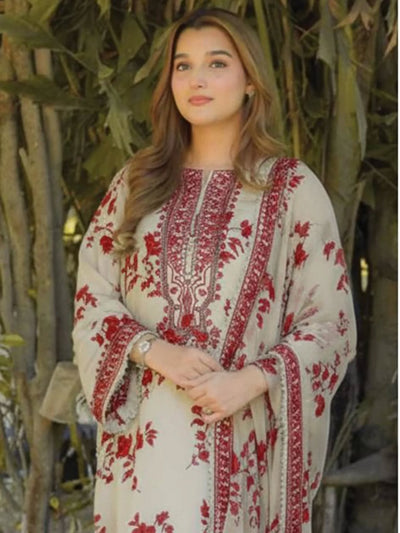 Premimum Lawn Embroidered 3 Piece Suit RTW