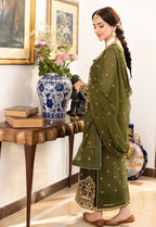 3PCS EMBROIDERED CHIFFON DRESS READY TO WEAR