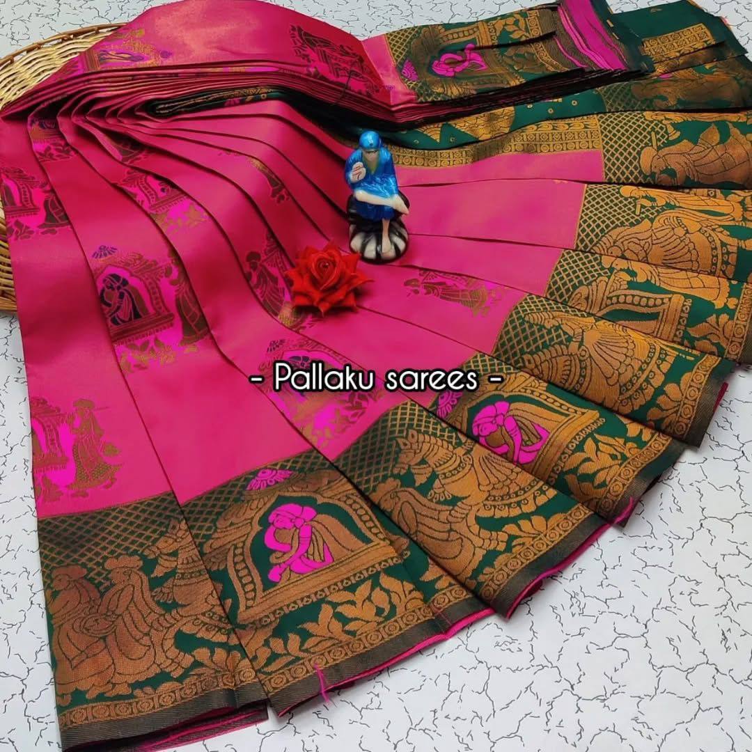 Kalamkari Dream Soft Silk Saree (Unstitched)