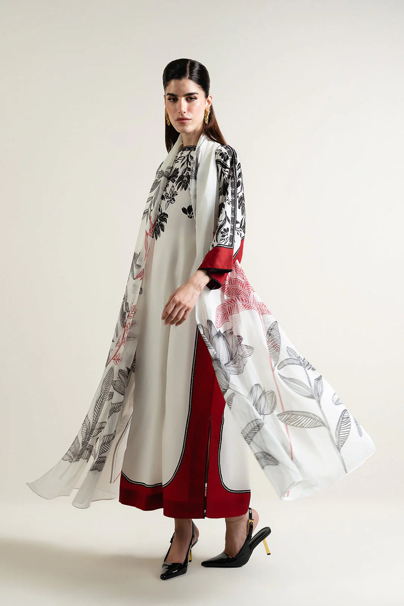 03-Piece Shamoze Silk suit Ready To Wear