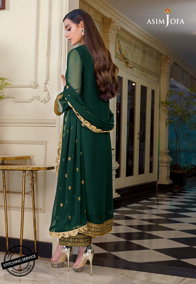 Heavy Embroidered Spangle Work Chiffon 3 Piece Suit