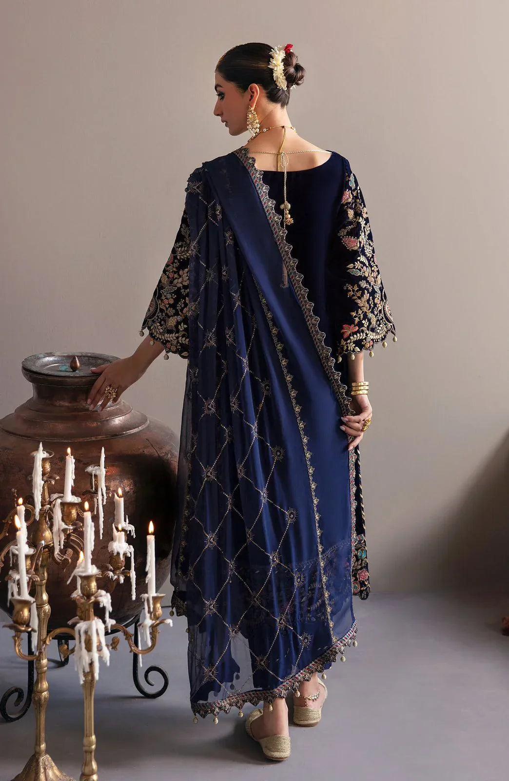 3 Piece Stitched Valvet Suit - Ready  To Wear