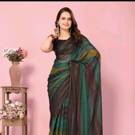 Printed Beautiful Silk Saree For Women (Unstitched)