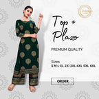 Straight Gold Printed Black Kurti With Palazzo
