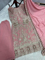 Heavy Georgette Top-Plazo-Dupatta Set