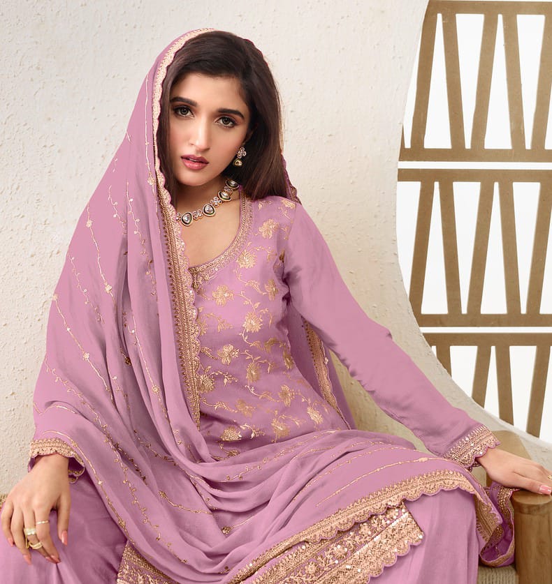 Luxury Jacquard Silk Plazo Set with Dupatta