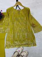 Exquisite Sequence Embroidery Top Plazzo Set with Unparalleled Elegance
