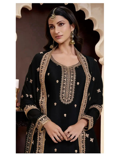 Classic Heavy Chinon Embroidered Suit