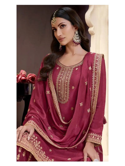 Classic Heavy Chinon Embroidered Suit