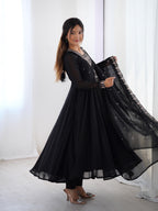 Elegant 3-Piece Fox Georgette Anarkali
