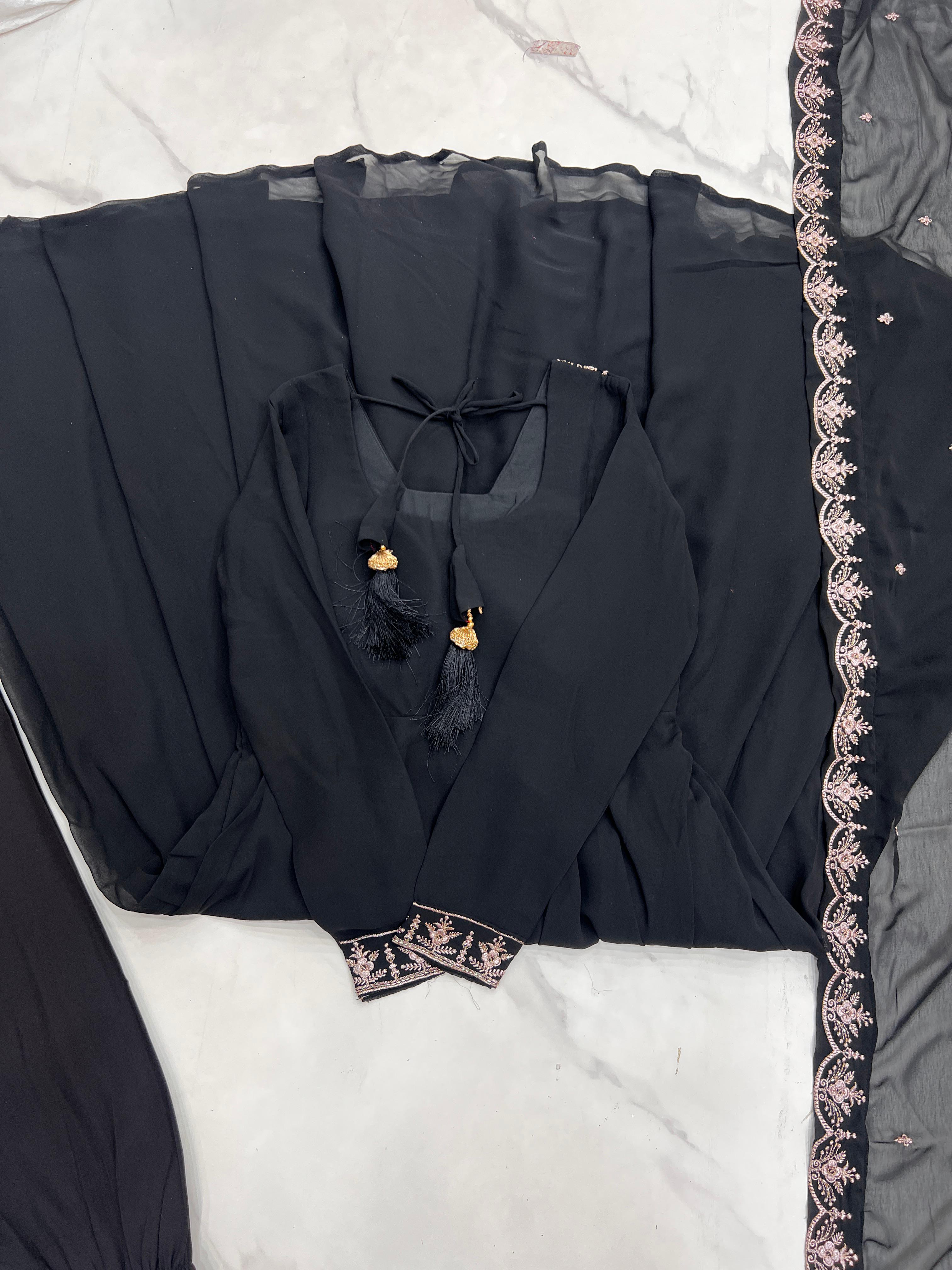 Elegant 3-Piece Fox Georgette Anarkali