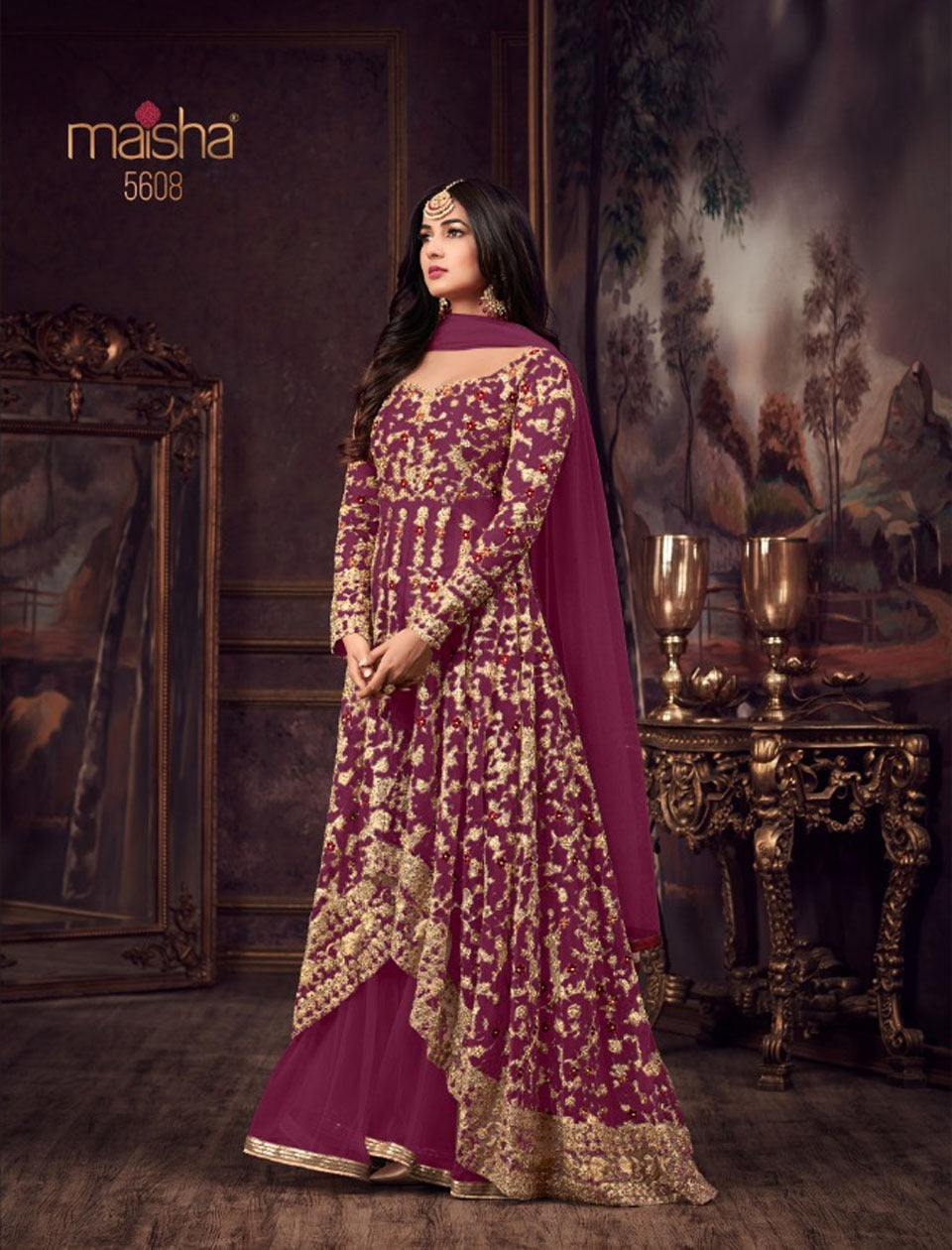 Luxury Net Embroidered Ensemble