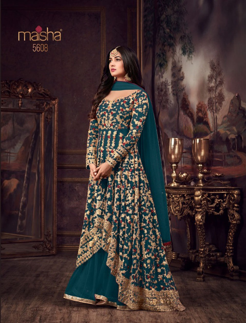 Luxury Net Embroidered Ensemble