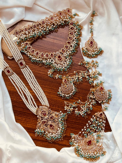 Grand Kundan Pearl Bridal Jewelry Set