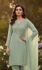 Crystal Viscous Top with Dupatta Set