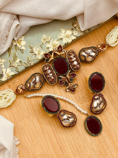 Multi-Color Kundan Style Choker & Earring Set