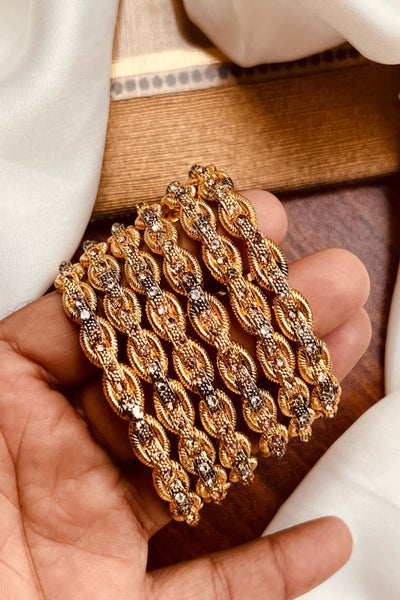 Exquisite Gold-Toned Traditional Bangle