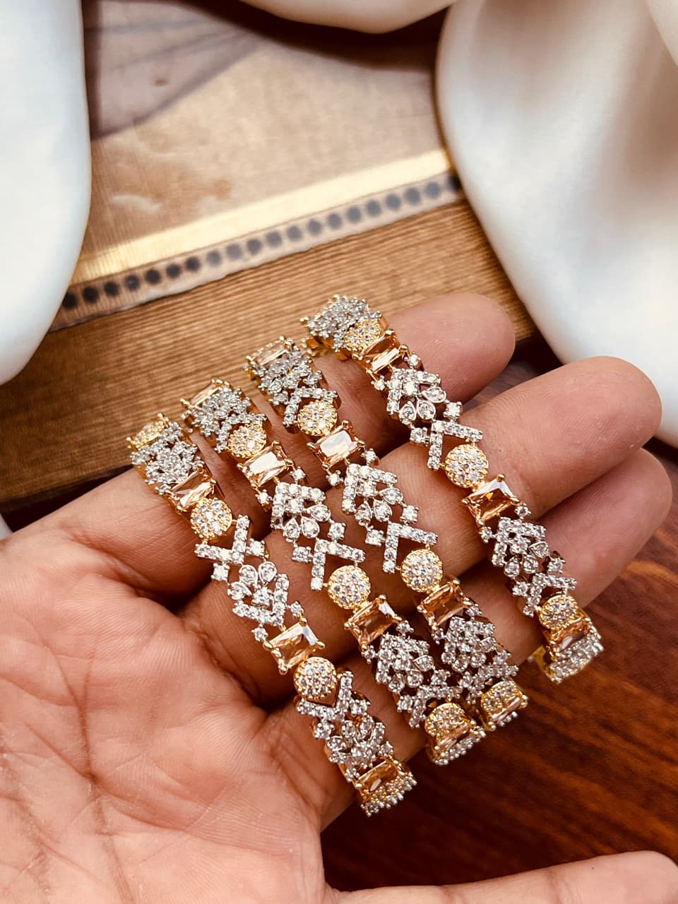 Luxury American Diamond Zircon Bangles – Premium Quality