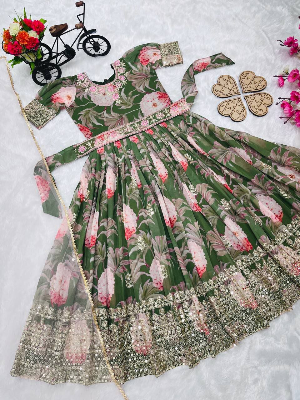 2 Piece Heavy Fox Georgette Gown With Dupatta