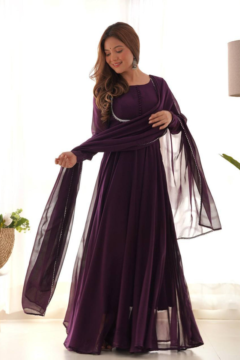 3 Piece Heavy Pure Soft Fox Georgette Gown with Dupatta