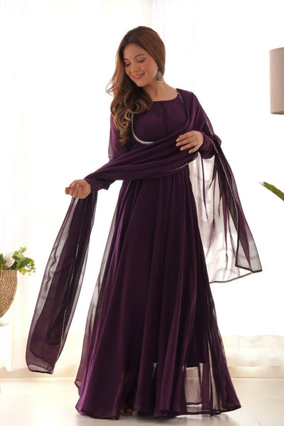 3 Piece Heavy Pure Soft Fox Georgette Gown with Dupatta