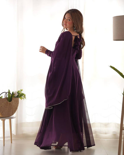 3 Piece Heavy Pure Soft Fox Georgette Gown with Dupatta