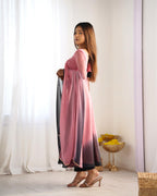 Trendy Colorful Padding Gown Set
