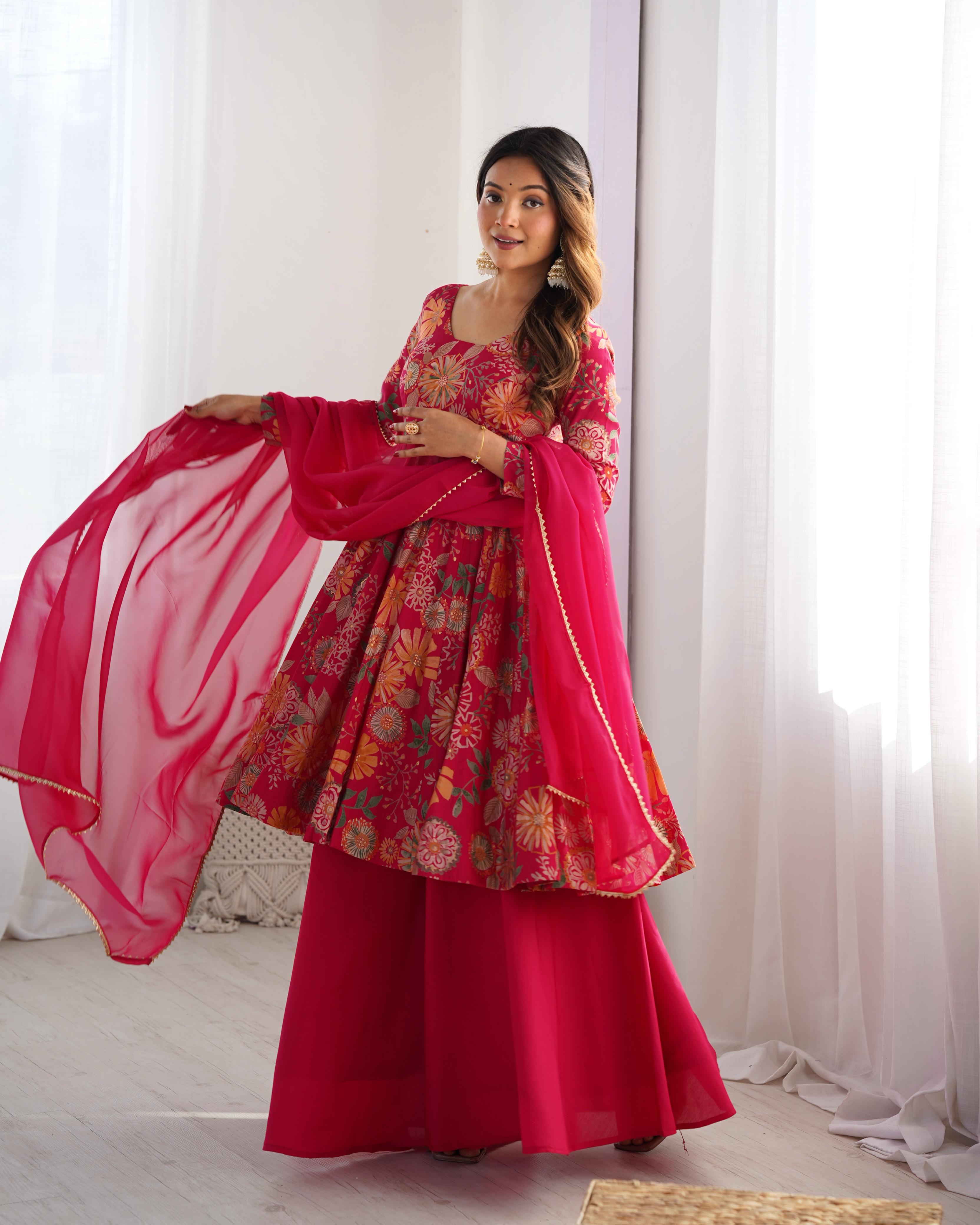 Gorgeous Printed Palazzo Suit With Dupatta