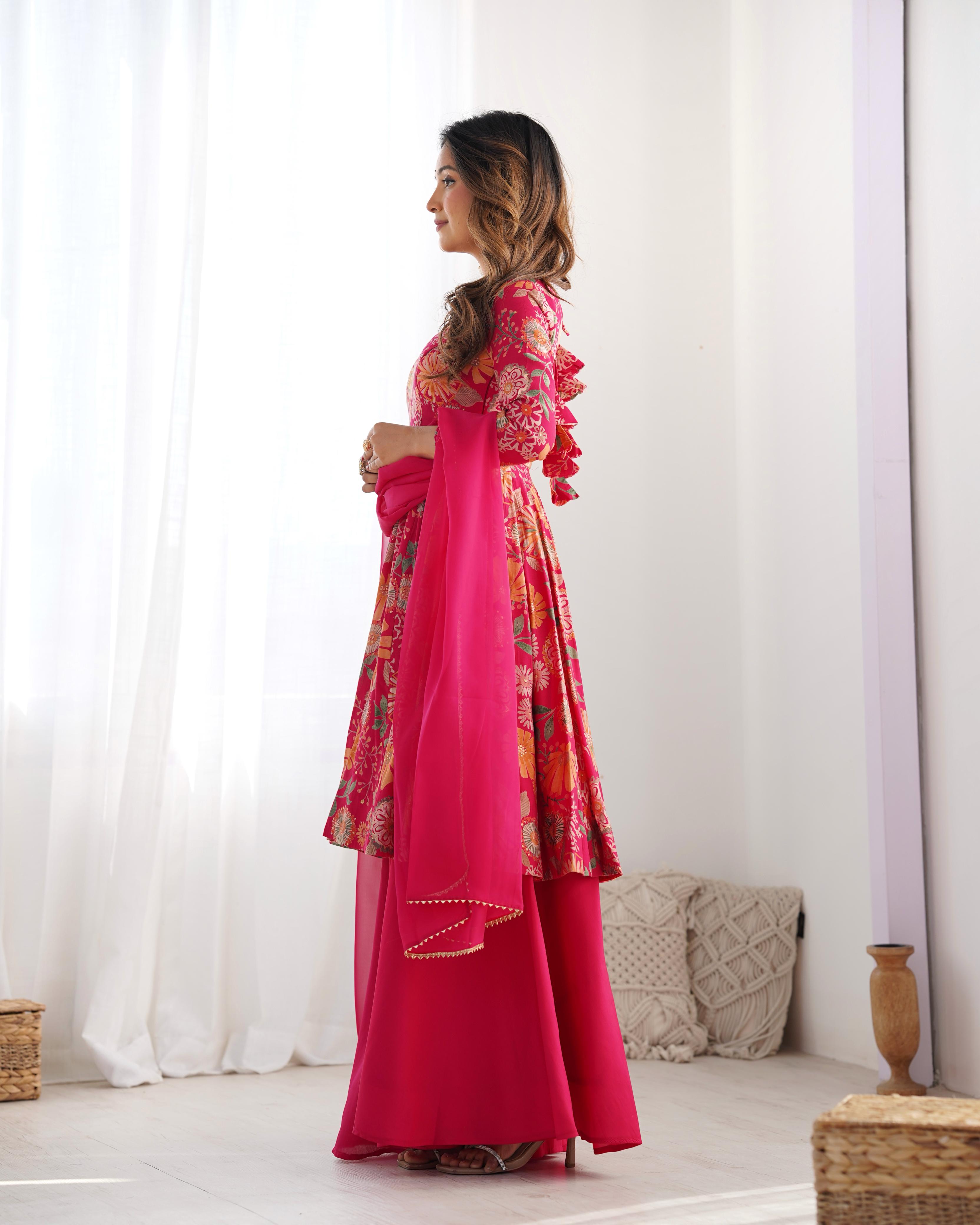 Gorgeous Printed Palazzo Suit With Dupatta