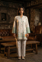Cream & Emerald Botanical 2-Piece Cotton Co-ord Set