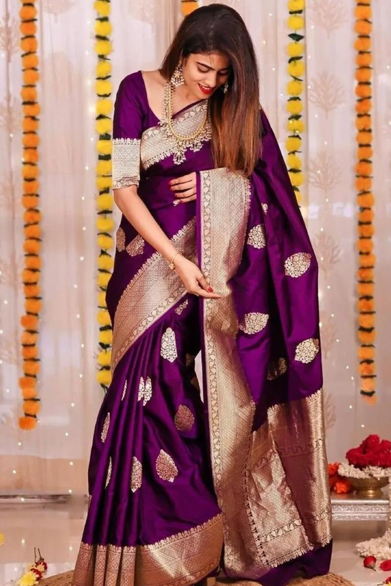 Elegant Banarasi Saree For Women (Unstitched)