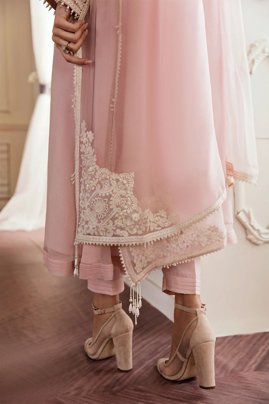 Chiffon Suit with Chiffon Dupatta — Thread & Adda Work