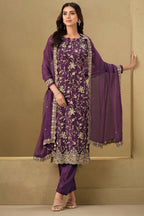 Chinon Embroidered Straight Cut Trouser Suit
