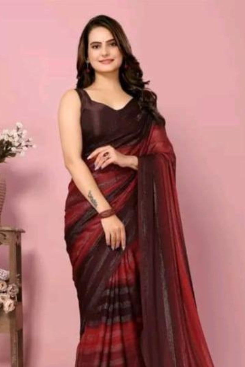 Printed Beautiful Silk Saree For Women (Unstitched)