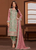 Premium Embroidered Straight Cut Trouser Suit