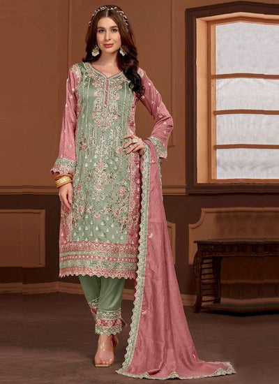 Premium Embroidered Straight Cut Trouser Suit